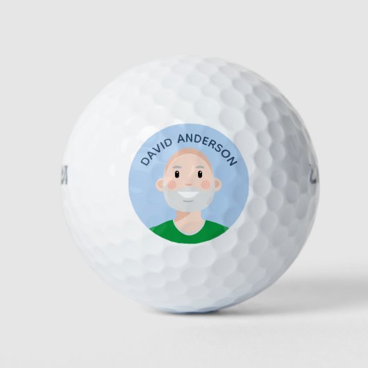 Personalisierte, von Avatar bearbeitbare Golfballs Golfball (Vorderseite)