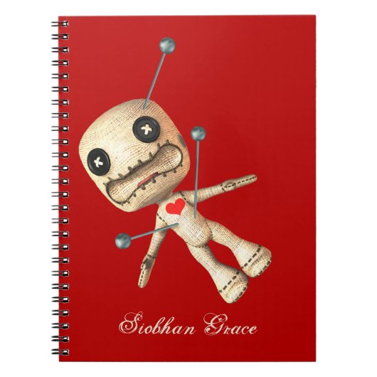 Personalisierte Voodoo-Puppe und Buttone Notizblock (Vorderseite)