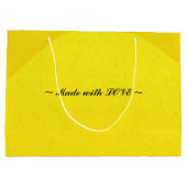 Personalisierte Vorder- und Rückseite Gelbe Gesche Große Geschenktüte (Rückseite)