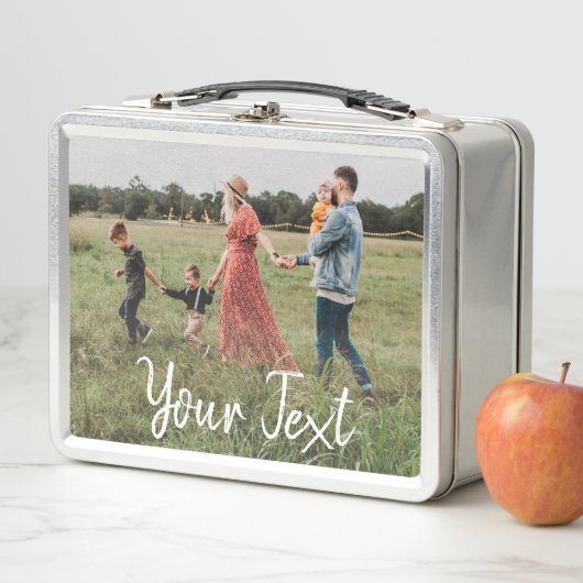 Personalisierte Vorlage für 2 Fotos und benutzerde Metall Brotdose (Beispiel)