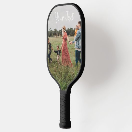 Personalisierte Vorlage für 2 Fotos und benutzerde Pickleball Schläger (Links)