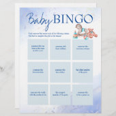 Personalisierte Vorlage für Baby Dusche Blue Bingg Briefbogen (Vorne/Hinten)