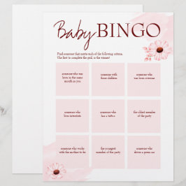 Personalisierte Vorlage für Baby Dusche rosa Binge Briefbogen