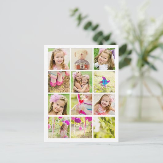 Personalisierte Vorlage für die FotoCollage Postkarte (Stehend Vorderseite)