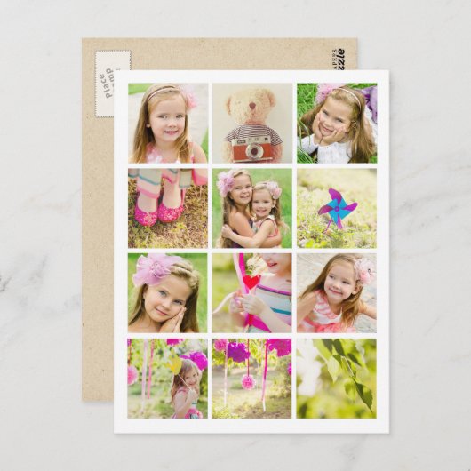 Personalisierte Vorlage für die FotoCollage Postkarte (Vorne/Hinten)