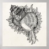 Personalisierte Vorlage für die Seashell-Muschel i Poster (Vorne)