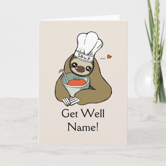 Personalisierte Vorlage für die Soup Sloth Card ab (Vorderseite)