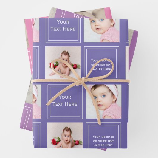 Personalisierte Vorlage für FotoCollage Geschenkpapier Set (Beispiel)