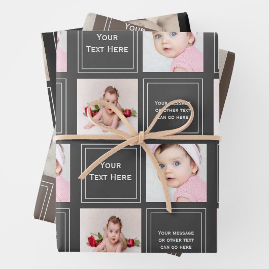 Personalisierte Vorlage für FotoCollage Geschenkpapier Set (Beispiel)