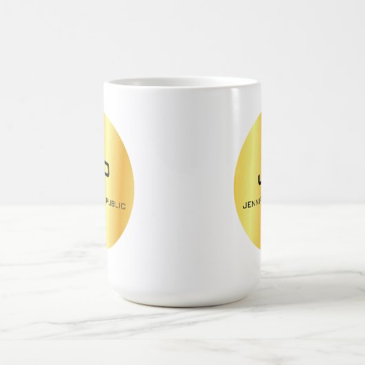 Personalisierte Vorlage für Monogramm-Gold Look Kaffeetasse (Mittel)
