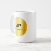 Personalisierte Vorlage für Monogramm-Gold Look Kaffeetasse (Vorderseite Links)