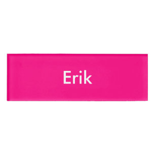 Personalisierte Vorlage in leuchtend rosa Namenschild