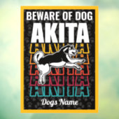 Personalisierte Vorsicht vor der Warnung des Hunde Fensteraufkleber (Blatt 3)