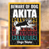 Personalisierte Vorsicht vor der Warnung des Hunde Fensteraufkleber (Blatt 2)