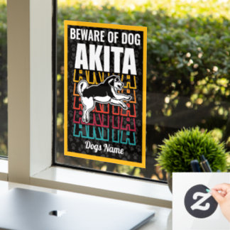 Personalisierte Vorsicht vor der Warnung des Hunde Fensteraufkleber