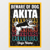 Personalisierte Vorsicht vor der Warnung des Hunde Fensteraufkleber (Blatt)