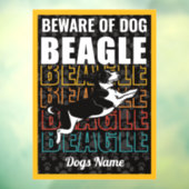 Personalisierte Vorsicht vor der Warnung des Hunde Fensteraufkleber (Blatt 3)