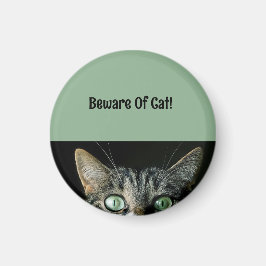 Personalisierte Vorsicht vor Katzengrün Magnet