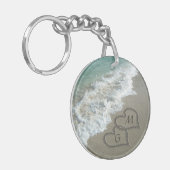 Personalisierte Vorstöße am Strand Schlüsselanhänger (Vorderseite links)