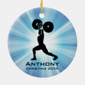 Personalisierte Waage Keramik Ornament (Hinten)