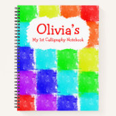 Personalisierte Wachsmalblöcke 1. Kalligrafie Kind Notizblock (Vorderseite)