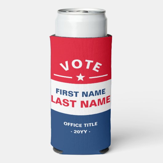 Personalisierte Wahlkampagne in den USA kann sich Selters Dosenkühler (Seltzer Rückseite)