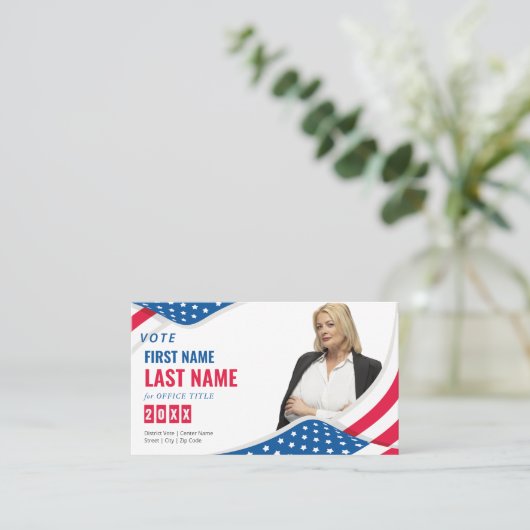 Personalisierte Wahlkampagne Visitenkarte (Stehend Vorderseite)