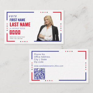 Personalisierte Wahlkampfkarte für politische Kand Visitenkarte