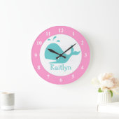 Personalisierte Wal-Wal-Wanduhr für Kinderzimmer Große Wanduhr (Zuhause)