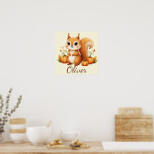 Personalisierte Wald-Eichhörnchen-Kinderzimmer-Kun Poster (Küche)