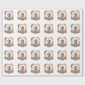 Personalisierte Wald-Fuchs-Halloween-Geschenkverpa Geschenkpapier (Flach)
