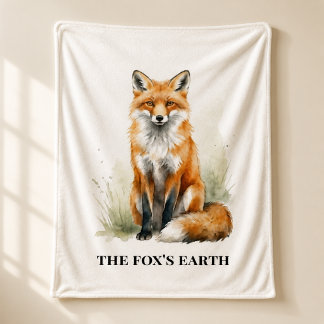 Personalisierte Wald-Fuchs-Northwoods-Rückzugs-Kun Fleecedecke