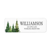 Personalisierte Waldbaum-Hochzeitsrücksendeetikett (Vorne)