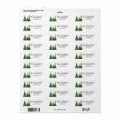 Personalisierte Waldbaum-Hochzeitsrücksendeetikett (Vorne)