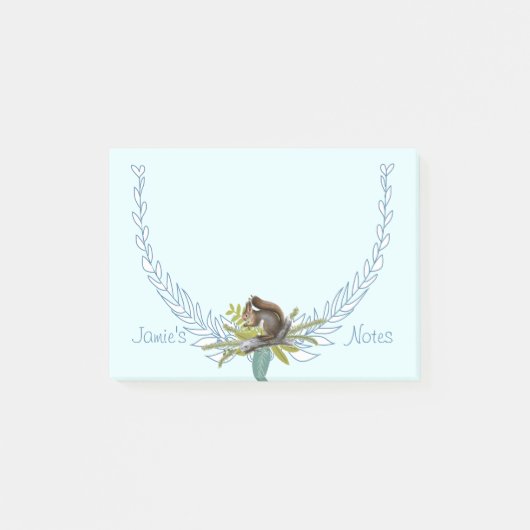 Personalisierte Waldkreaturen Eichhörnchen Post-it Klebezettel (Vorderseite)