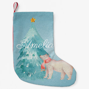 Personalisierte Waldszene Kleiner Weihnachtsstrumpf