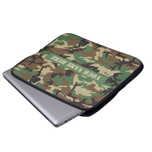 Personalisierte Waldtarnungs-Laptop-Hülse Laptopschutzhülle (Vorne Knopf)