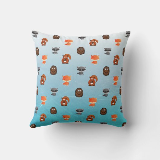 Personalisierte Waldtiere Fox Throw Kissen (Rückseite)