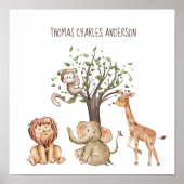 Personalisierte Waldtiere Kinderzimmer Mauer Kunst Poster (Vorne)