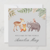 Personalisierte Waldtiere Neue Kinderkarte Save The Date (Vorderseite)