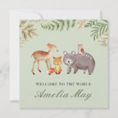 Personalisierte Waldtiere Neue Kinderkarte Save The Date (Vorderseite)