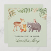 Personalisierte Waldtiere Neue Kinderkarte Save The Date (Vorne/Hinten)