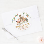 Personalisierte Waldtiere Vielen Dank Runder Aufkleber (Umschlag)