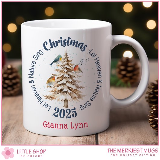 Personalisierte Waldvögel Himmel und Natur Sing Kaffeetasse