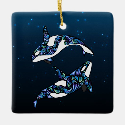 Personalisierte Wale Keramikornament (Vorderseite)