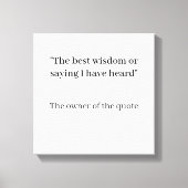 Personalisierte Wall Art - Ihre Botschaft, Ihr Sti Leinwanddruck (Vorderseite)