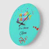 Personalisierte Wall Clock - Einzigartiges Geburts Große Wanduhr (Winkel)