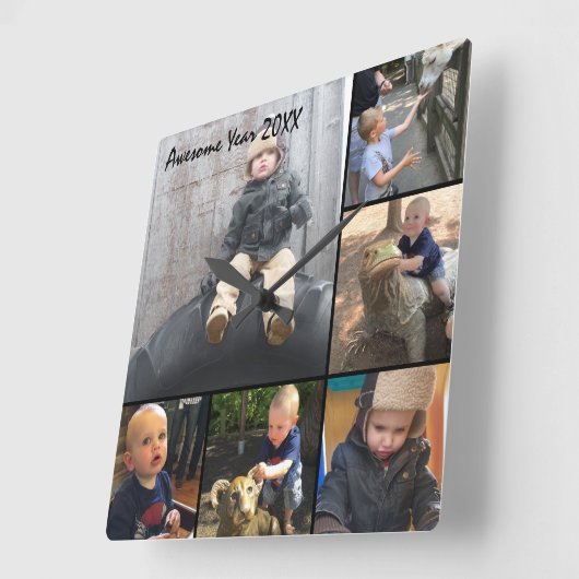 Personalisierte Wall-Clock-Fotos Quadratische Wanduhr (Winkel)