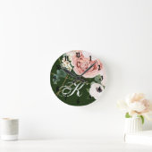 Personalisierte Wall Clock Geometric Garden Rose J Runde Wanduhr (Zuhause)