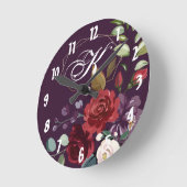 Personalisierte Wall Clock Plane Lila Rose Gold Ge Runde Wanduhr (Winkel)